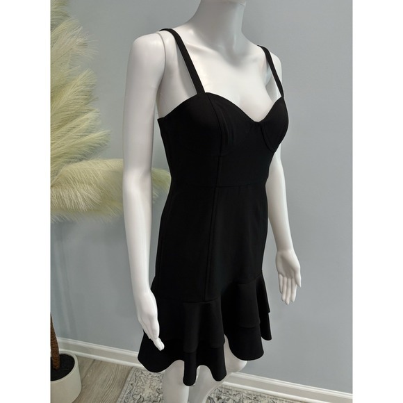 Clover & Sloane Black Fit & Flare Mini Dress Spaghetti Strap Women's Small NWT - Picture 7 of 12